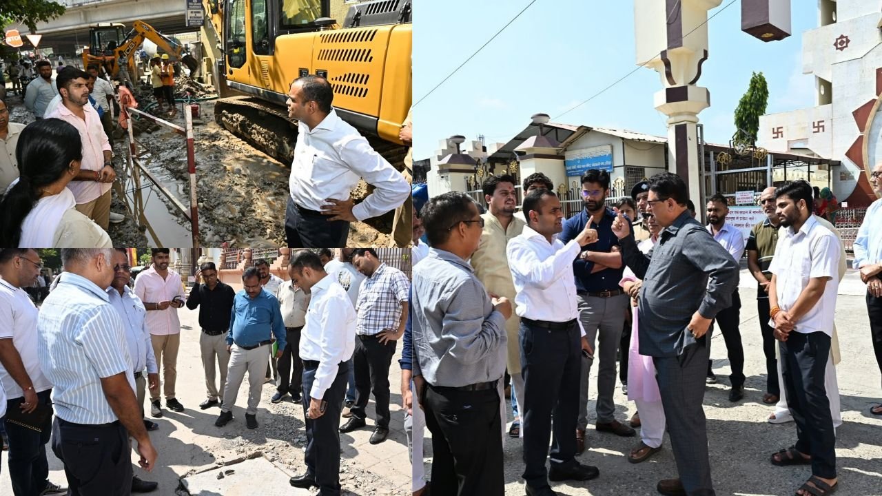 हरिद्वार के भूपतवाला और सप्तसरोवर में सड़क मरम्मत कार्य का निरीक्षण करते जिलाधिकारी मयूर दीक्षित