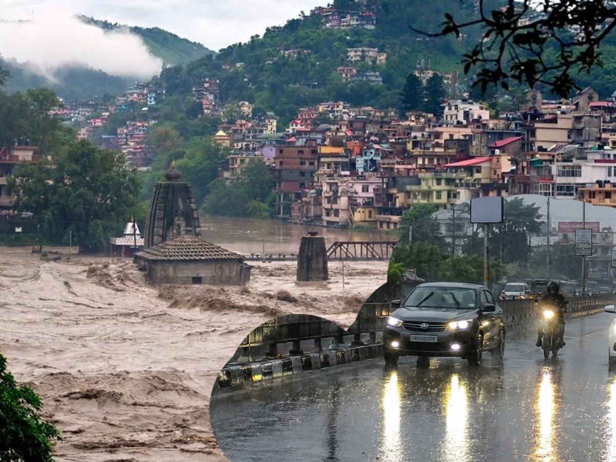 उत्तराखंड में भारी बारिश के दौरान हल्द्वानी शहर का मौसम और बारिश का दृश्य