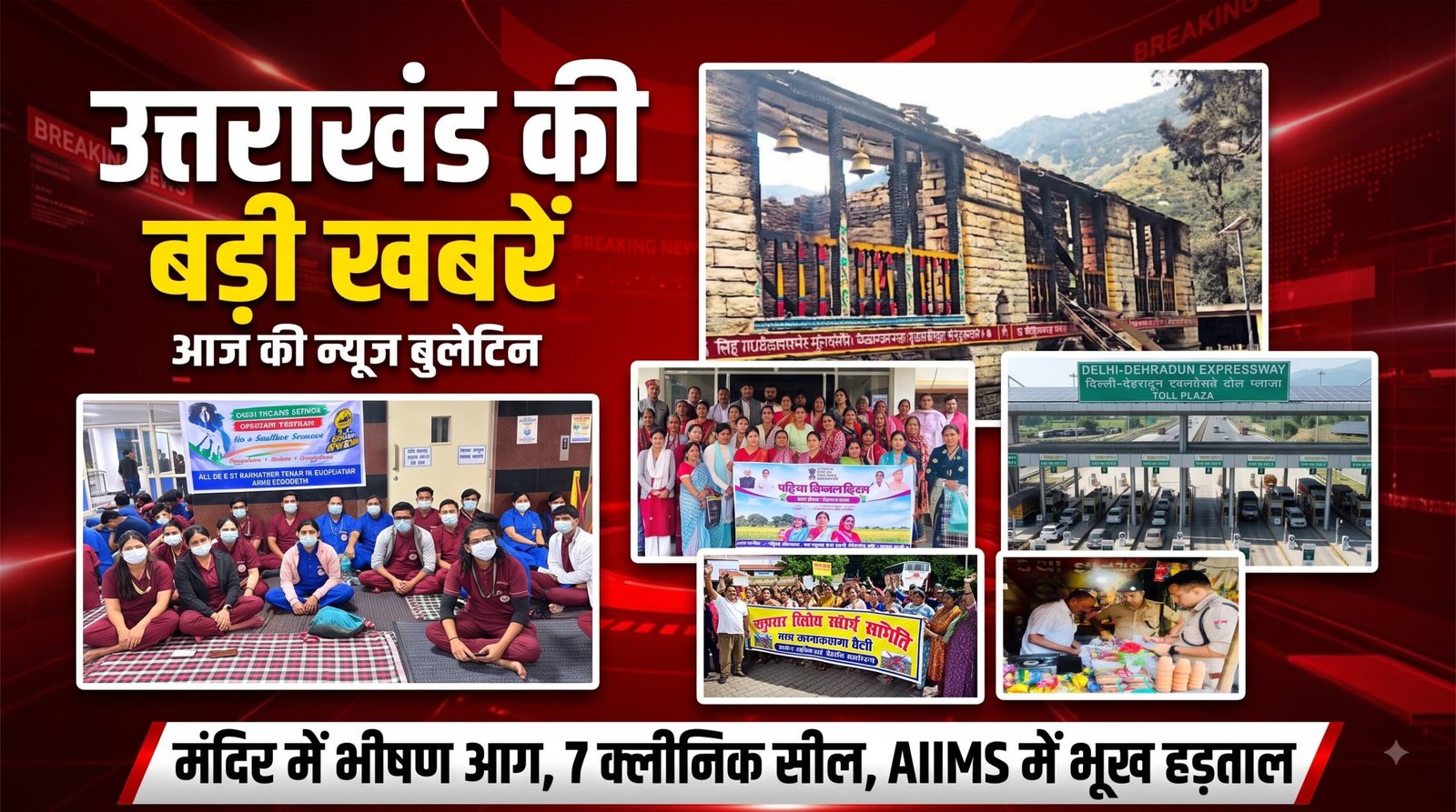 उत्तराखंड की बड़ी खबरें, बागेश्वर मां भगवती मंदिर में आग और हल्द्वानी में क्लीनिक सील होने की खबर