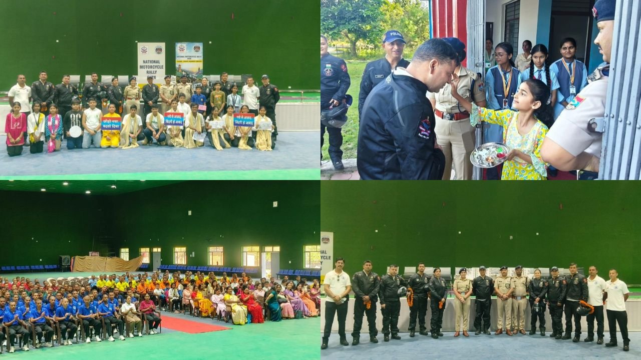 हरिद्वार पुलिस लाइन रोशनाबाद में गुजरात की राष्ट्रीय मोटरसाइकिल रैली के लिए रवाना उत्तराखंड पुलिस दल का स्वागत