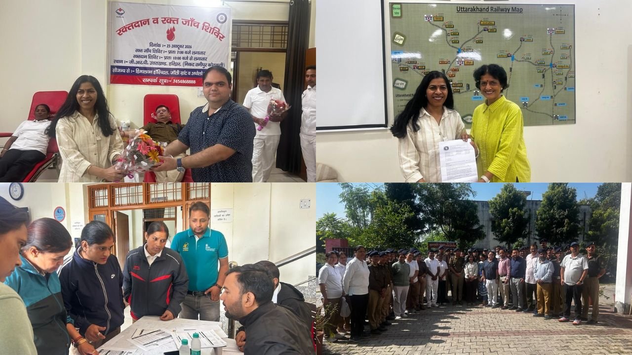 अरुणा भारती के निर्देशन में जीआरपी हरिद्वार का रक्तदान शिविर पुलिसकर्मियों ने किया रक्तदान…
